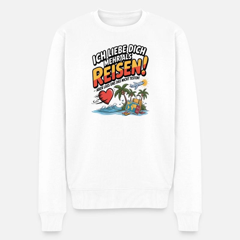 Je t’aime plus que voyager - Pull Premium bio Homme - blanc