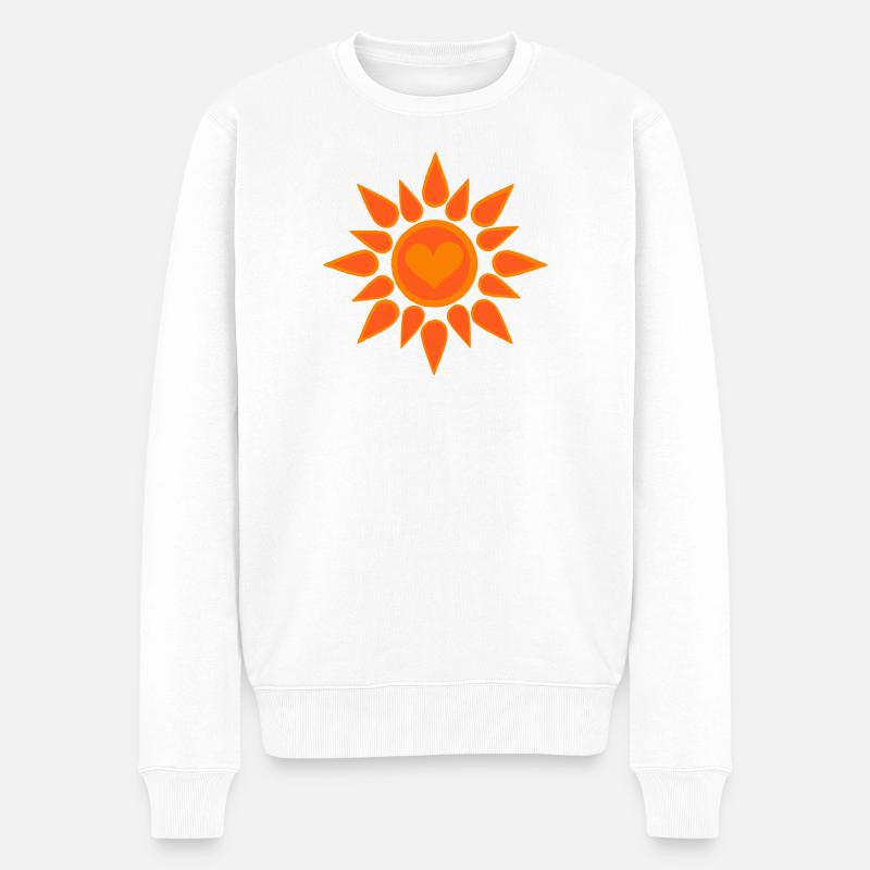 Sonnensymbol mit Herz - Männer Premium Bio Pullover - Weiß