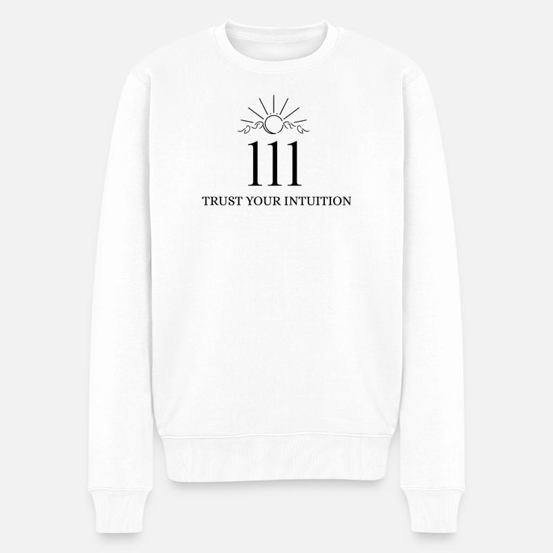 Angel Number 111 – Trust Your Intuition - Männer Premium Bio Pullover - Weiß