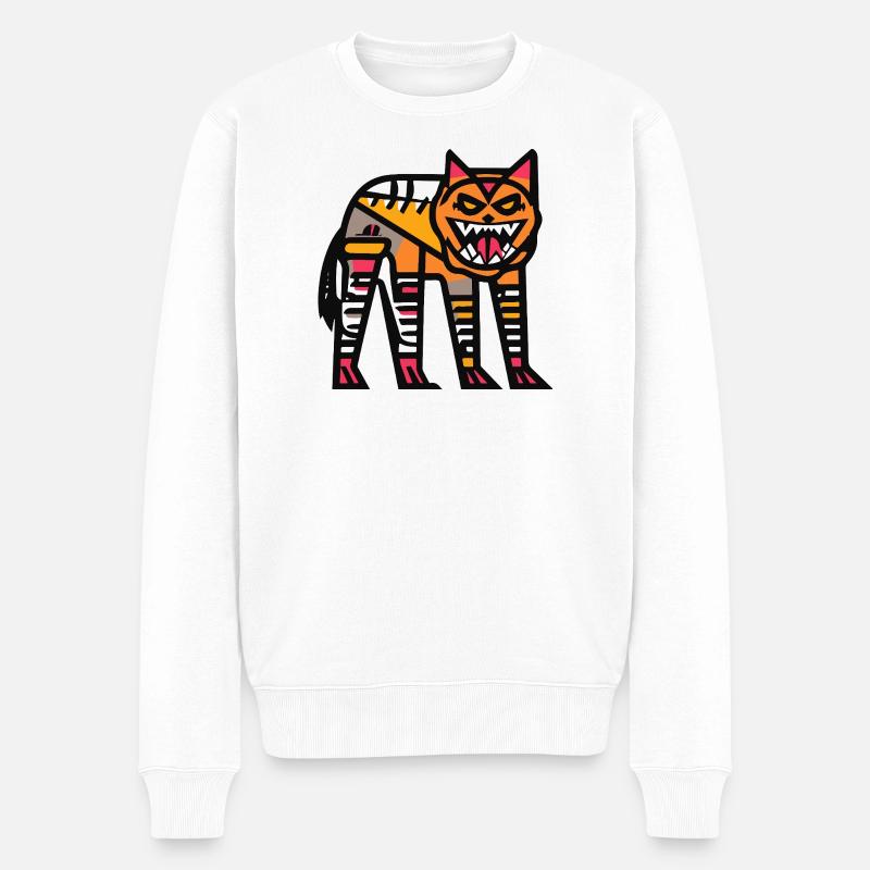Loup Halloween Bande Dessinée Drôle - Pull Premium bio Homme - blanc