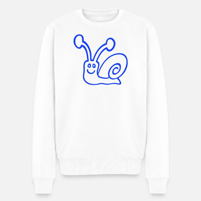 coquille d’escargot mignon mignon heureux cool - Pull Premium bio Homme - blanc