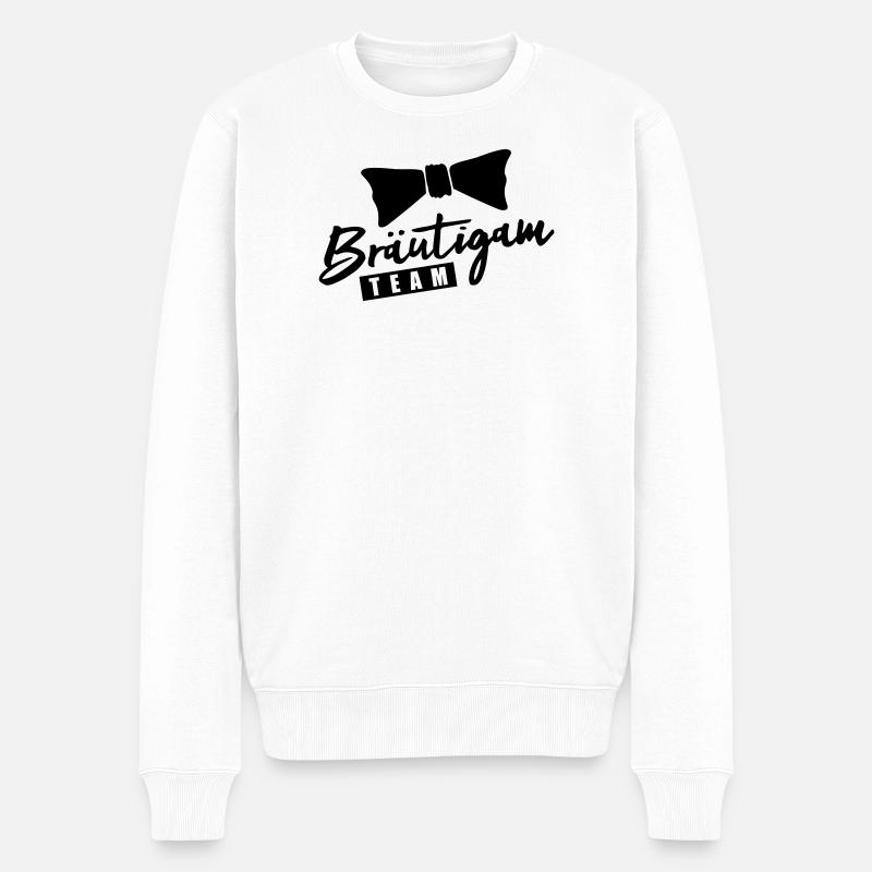 Bräutigam Team - Männer Premium Bio Pullover - Weiß