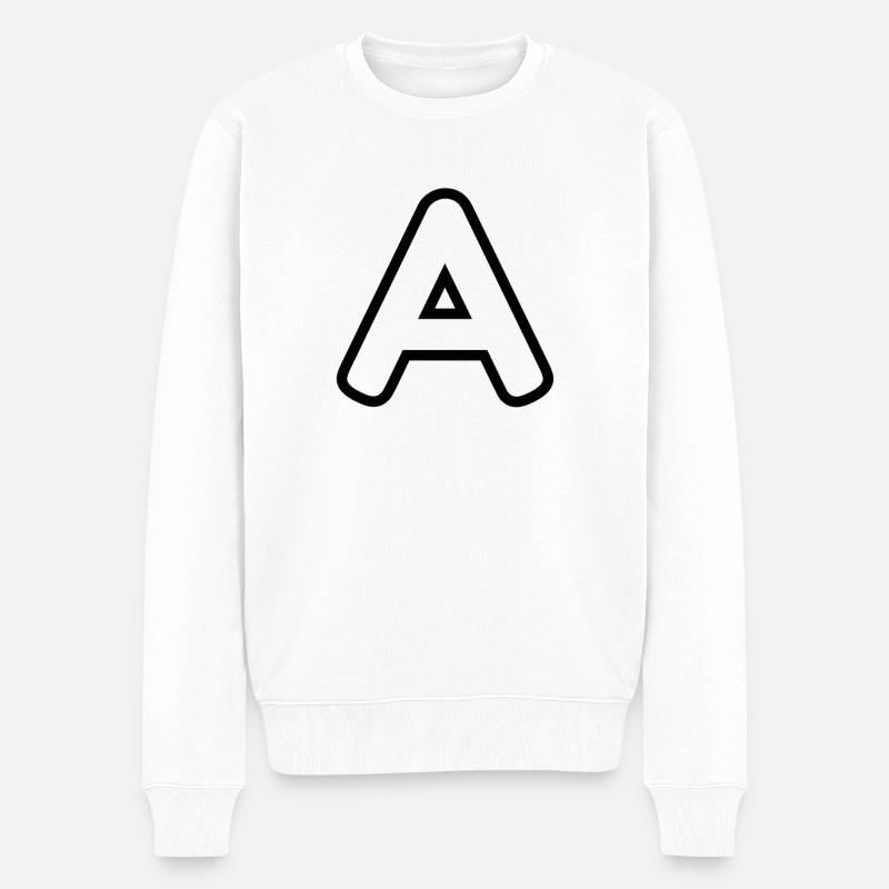 Lettre A – Alphabet Fredoka noir - Pull Premium bio Homme - blanc