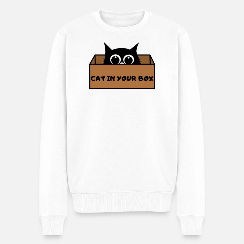 Chat en boîte Peekaboo - Pull Premium bio Homme - blanc