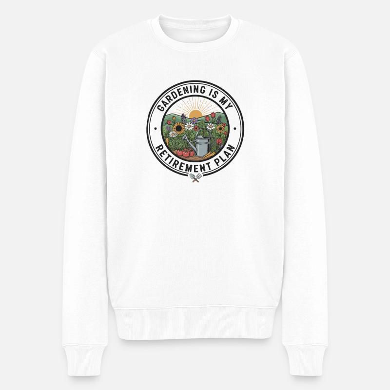 Gardening Retirement Plan Retiree - Männer Premium Bio Pullover - Weiß