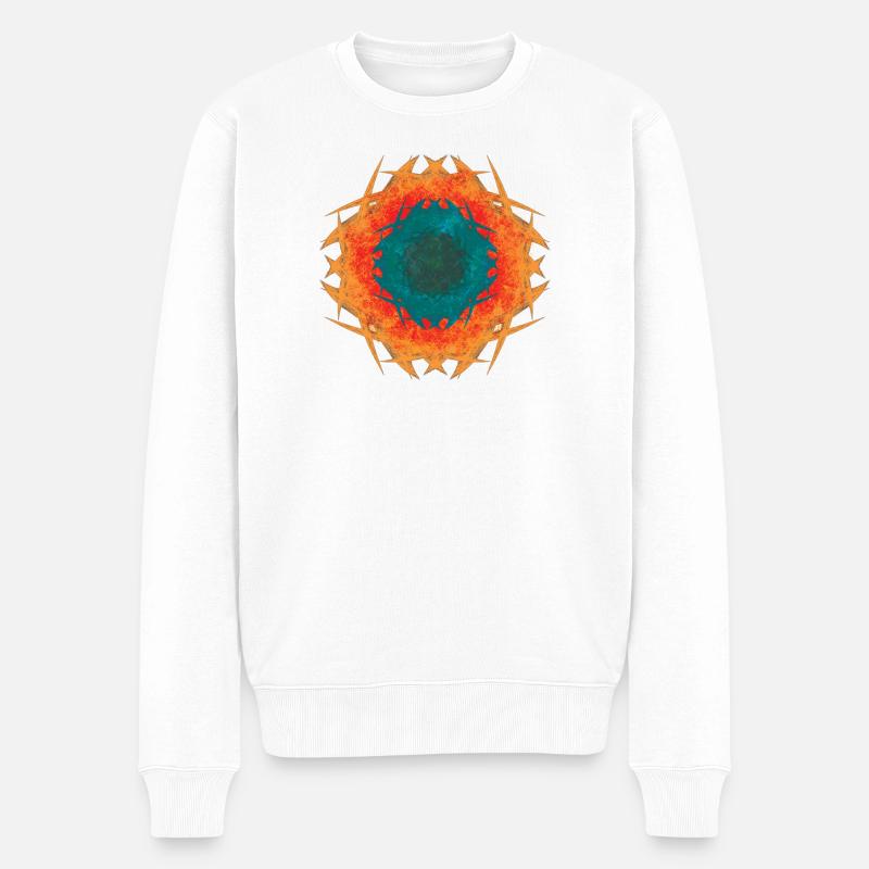 Kaléidoscope Mandala de Feu - Pull Premium bio Homme - blanc