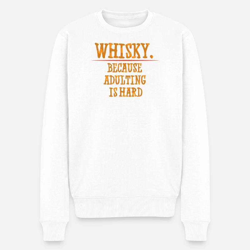 Whiskey Spruch Whiskeytrinker Whiskeyliebhaber - Männer Premium Bio Pullover - Weiß