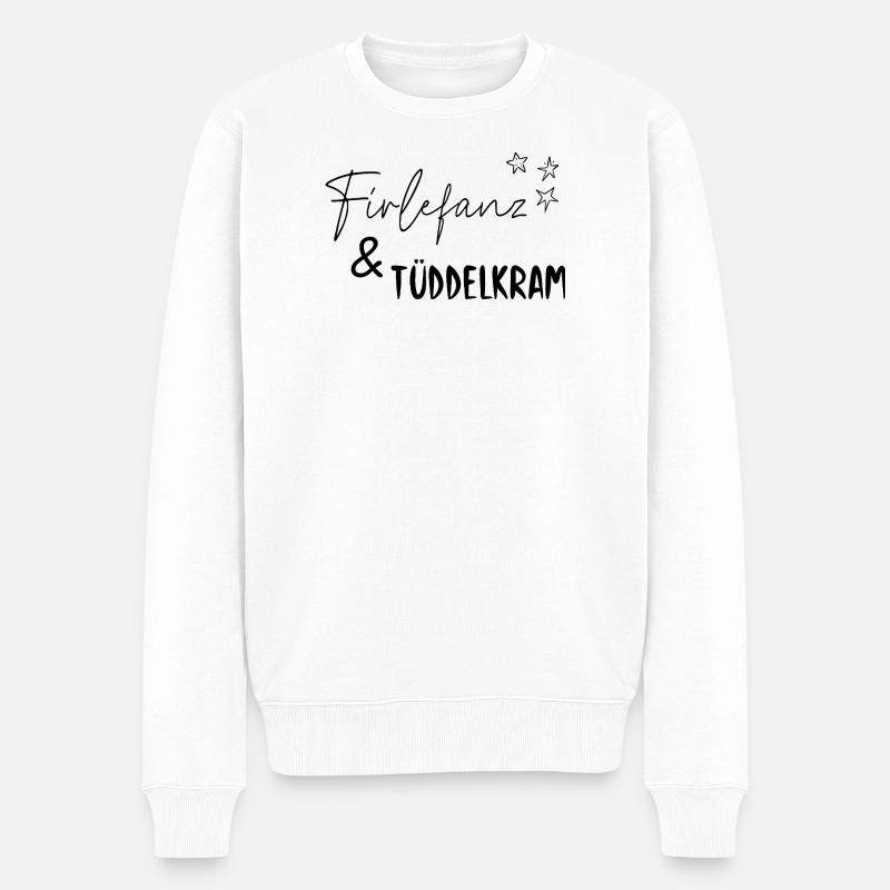 Firlefanz_-_Tuddelkram_Spruch_Design - Männer Premium Bio Pullover - Weiß