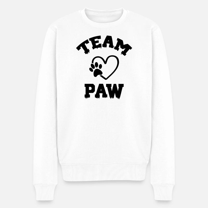 Team Paw - Männer Premium Bio Pullover - Weiß