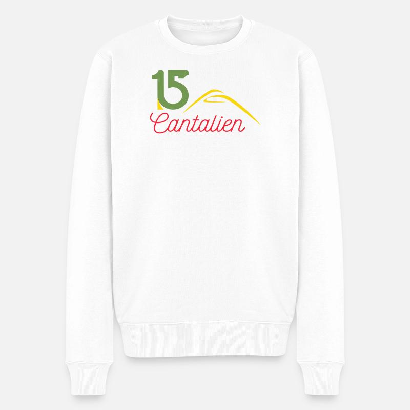 Cantal 15 Logo - Männer Premium Bio Pullover - Weiß