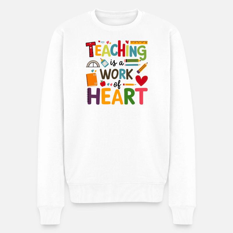 L’enseignement est un travail de cœur - Pull Premium bio Homme - blanc