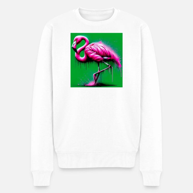 Flamingo - Männer Premium Bio Pullover - Weiß