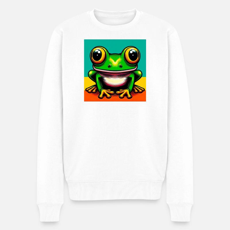 Frosch - Männer Premium Bio Pullover - Weiß