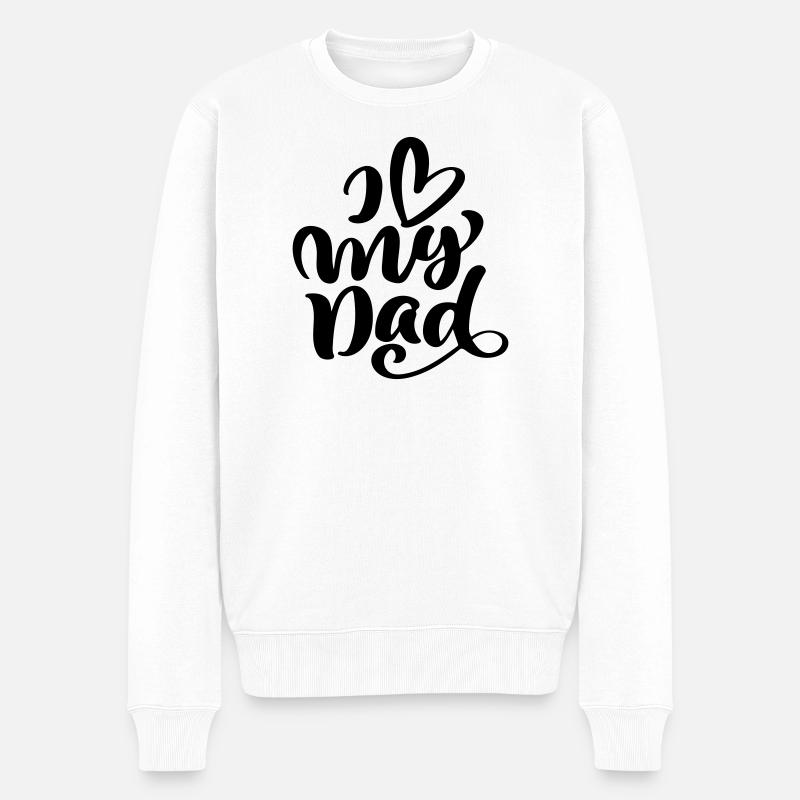 Ich liebe meinen Vater - Männer Premium Bio Pullover - Weiß