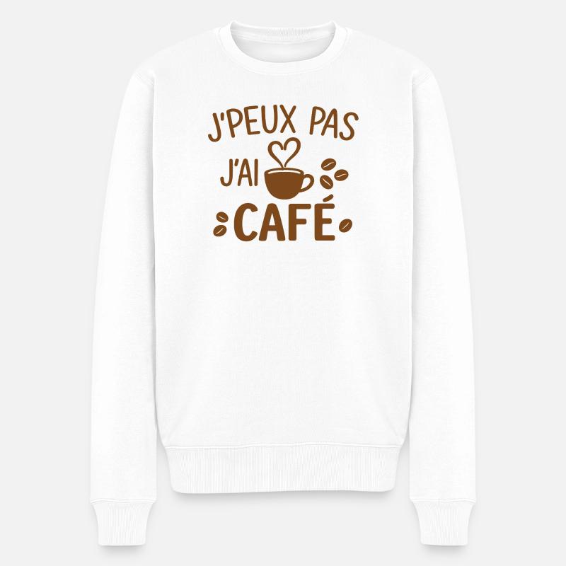 J'peux pas j'ai café  - Pull Premium bio Homme - blanc