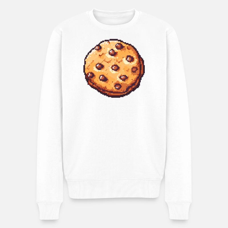 Cookie Pixel Cookie Art Rétro - Pull Premium bio Homme - blanc