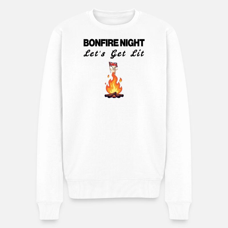 Impression du slogan Bonfire Night - Pull Premium bio Homme - blanc