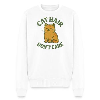 Katzenhaaren ist es egal - Männer Premium Bio Pullover - Weiß - Vorne - Thijin (182cm)