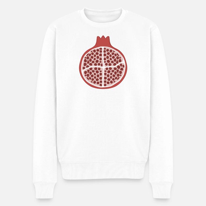 Granatapfel-Scheibe - Männer Premium Bio Pullover - Weiß