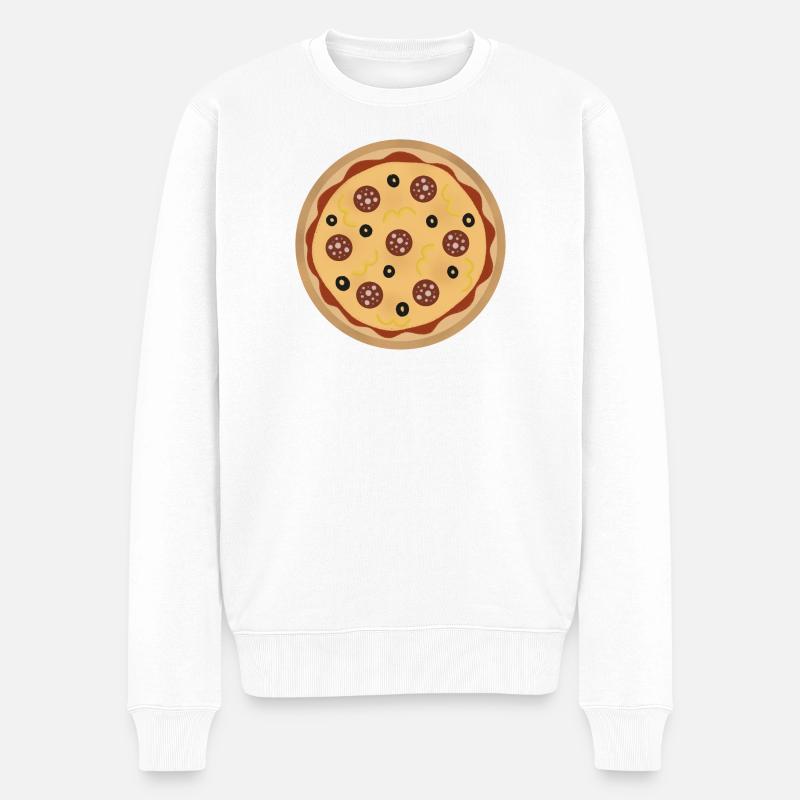 Peperoni-Pizza - Männer Premium Bio Pullover - Weiß