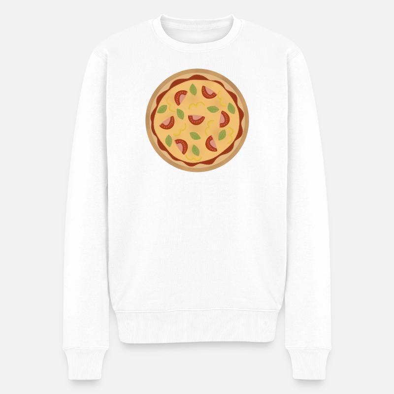 pizza - Pull Premium bio Homme - blanc
