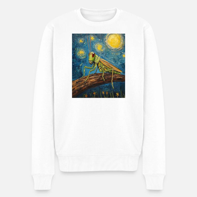 sauterelle sauterelle style Van Gogh - Pull Premium bio Homme - blanc