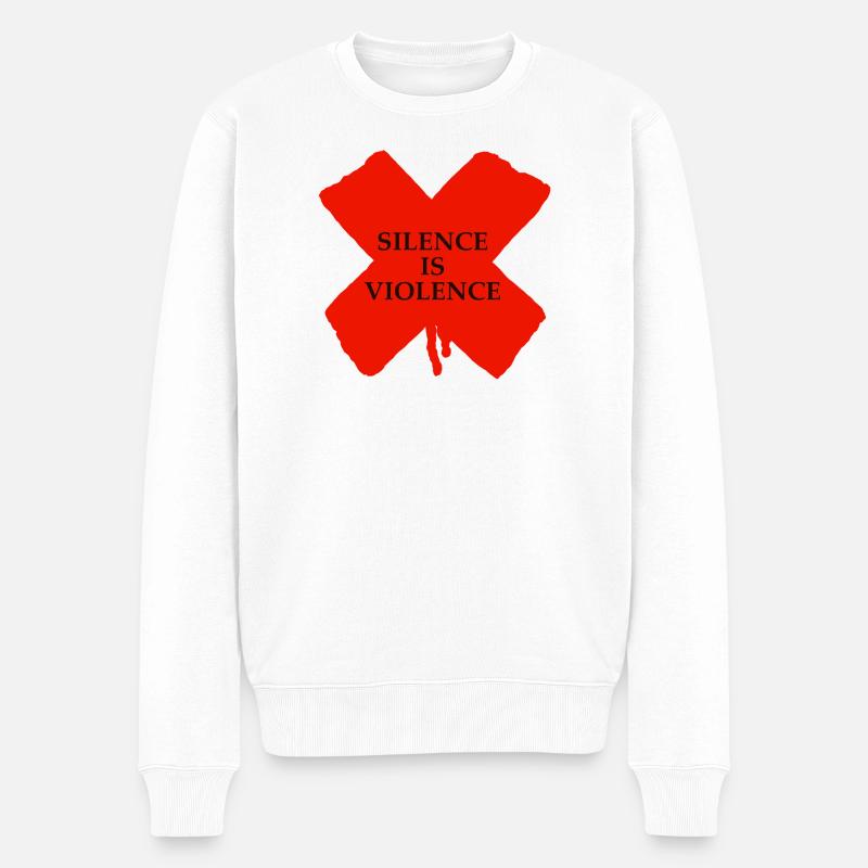 Silence is Violence - Männer Premium Bio Pullover - Weiß
