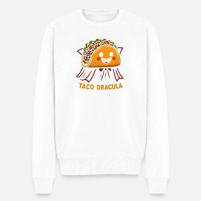 Taco Dracula Maskottchen - Männer Premium Bio Pullover - Weiß