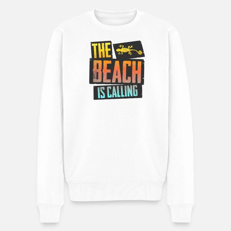 La plage vous appelle - Pull Premium bio Homme - blanc