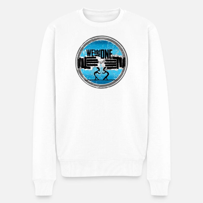 We Are One Globalkraft - Männer Premium Bio Pullover - Weiß