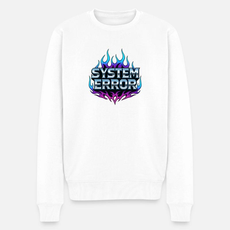 Flame Graphics System Error - Men's Premium Organic Jumper - white