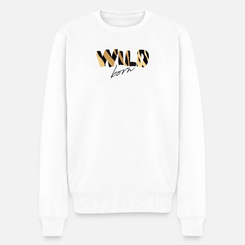Wild Born Gold Tarnung - Männer Premium Bio Pullover - Weiß