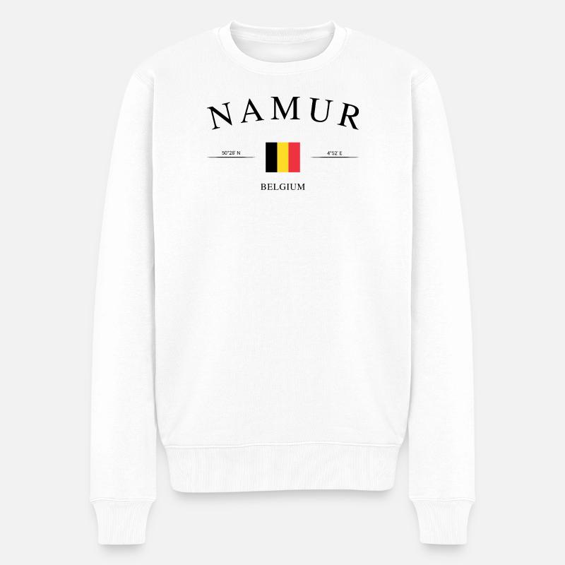 Namur Belgien – Urlaub Souvenir & Geschenk - Männer Premium Bio Pullover - Weiß