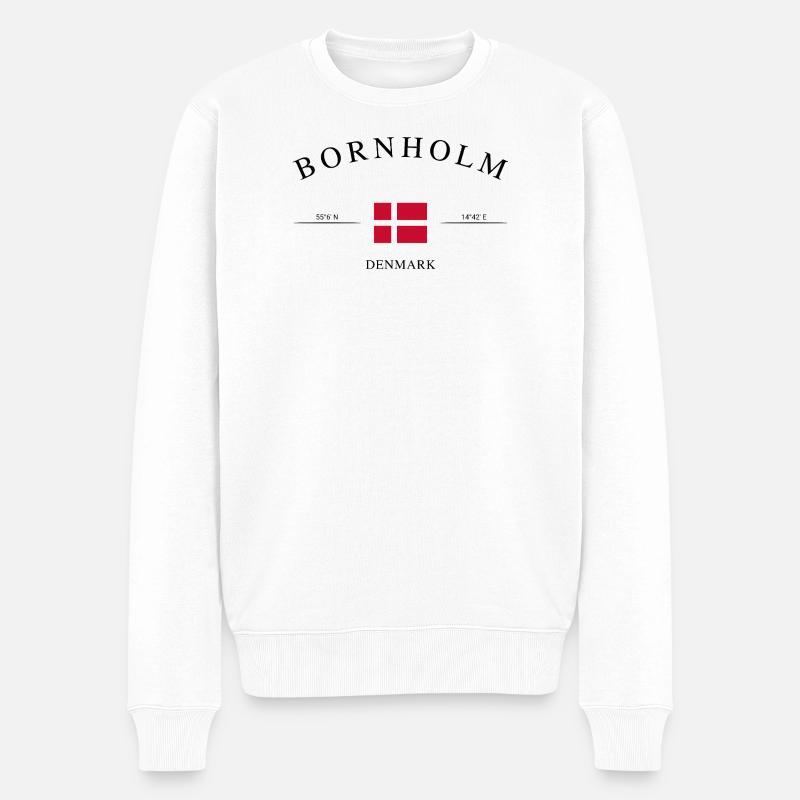 Bornholm Dänemark – Urlaub Souvenir & Geschenk - Männer Premium Bio Pullover - Weiß