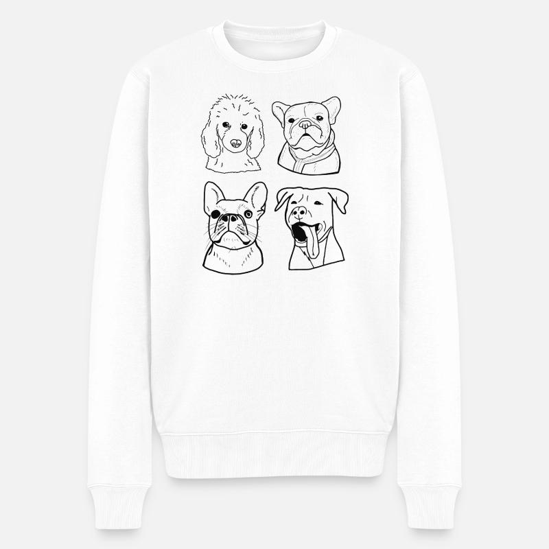Hunde - Männer Premium Bio Pullover - Weiß