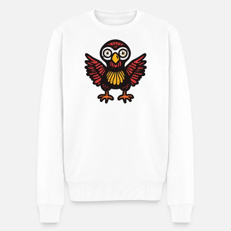 Dinde Halloween Bande dessinée drôle - Pull Premium bio Homme - blanc