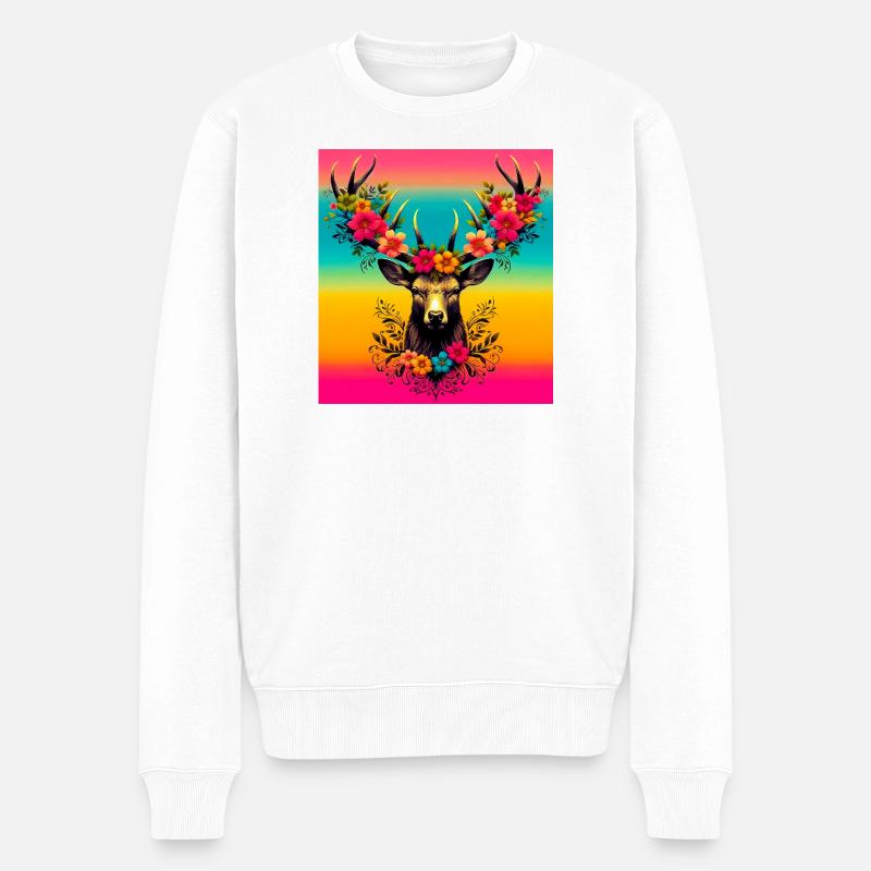 Cerf - Pull Premium bio Homme - blanc