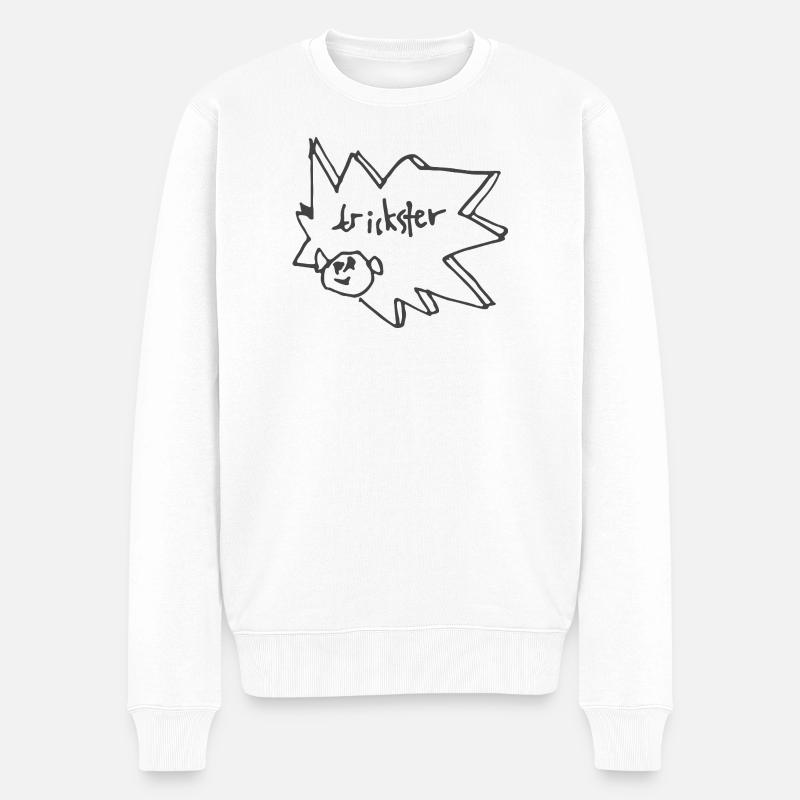 Trickster Burst Illustration - Männer Premium Bio Pullover - Weiß