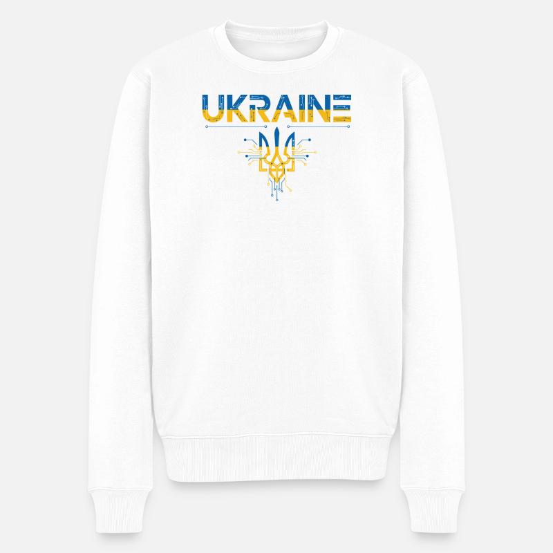 Circuit Trident Ukraine - Pull Premium bio Homme - blanc