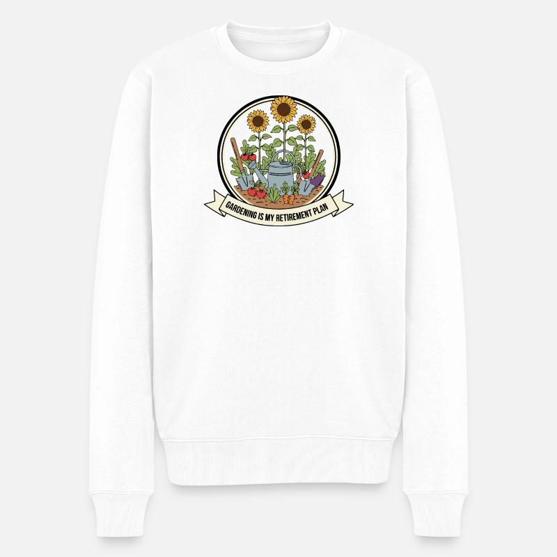Jardinage Mon plan de retraite - Pull Premium bio Homme - blanc