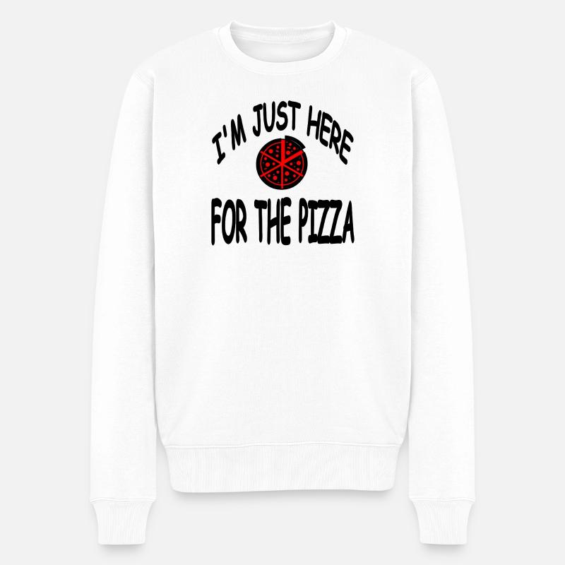 Pizza - Männer Premium Bio Pullover - Weiß