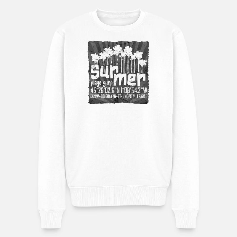 Silhouettes Grunge de la forêt d’été - Pull Premium bio Homme - blanc