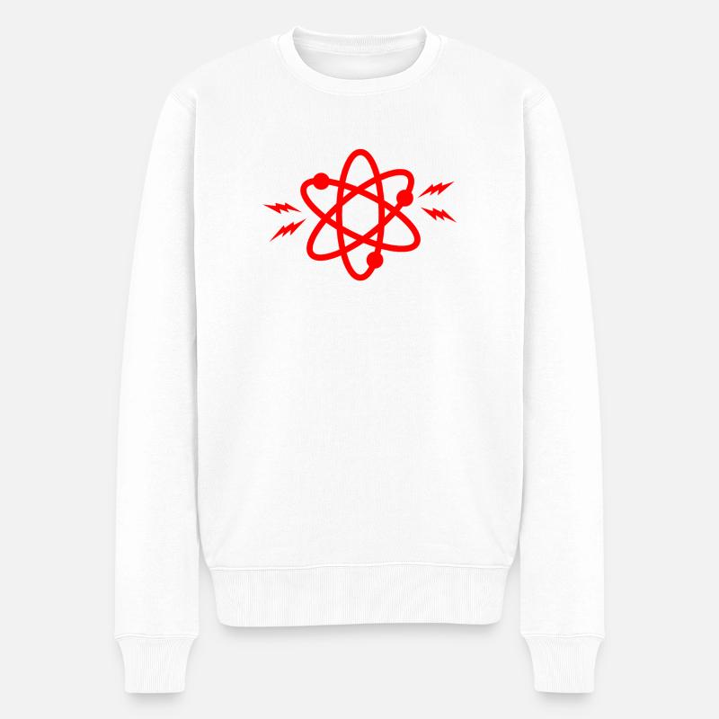 Weil Science Atom Red - Männer Premium Bio Pullover - Weiß
