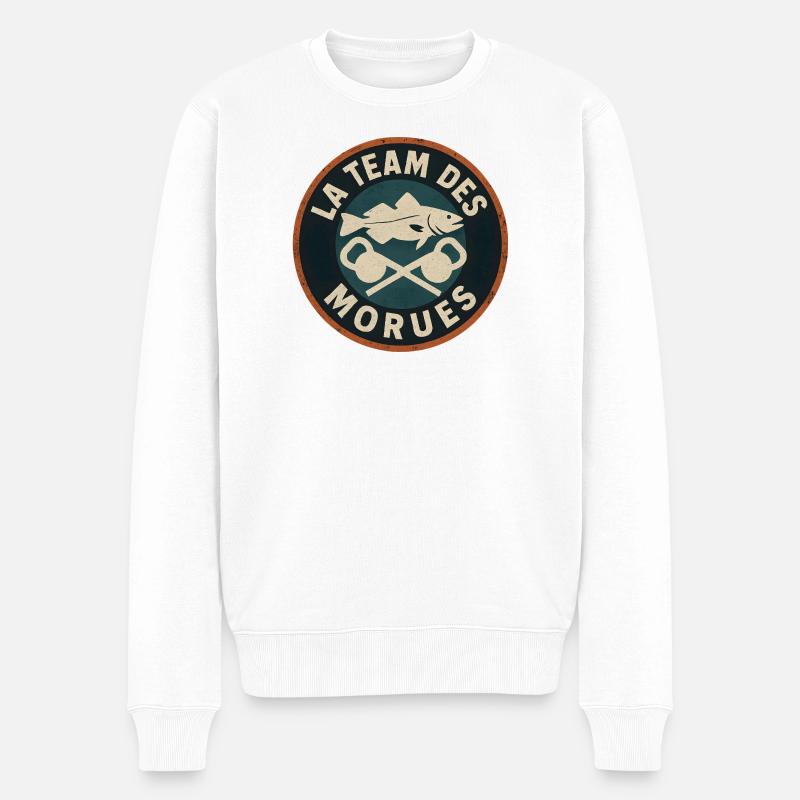 La Team des Morues Patch - Pull Premium bio Homme - blanc