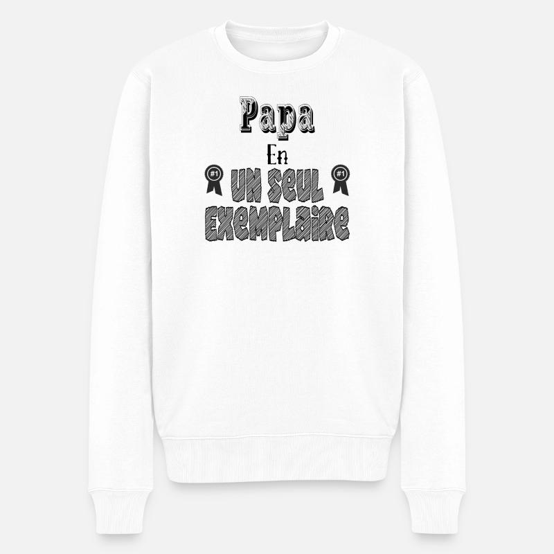 Papa in einer Kopie - Männer Premium Bio Pullover - Weiß
