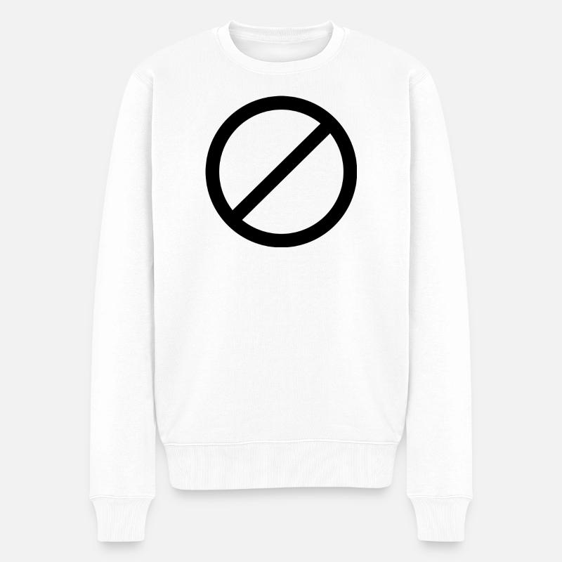 Nicht erlaubtes Schild - Männer Premium Bio Pullover - Weiß