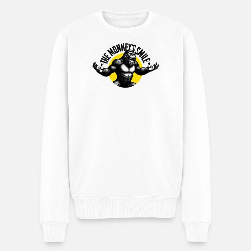 Gorille Rugissant - Pull Premium bio Homme - blanc