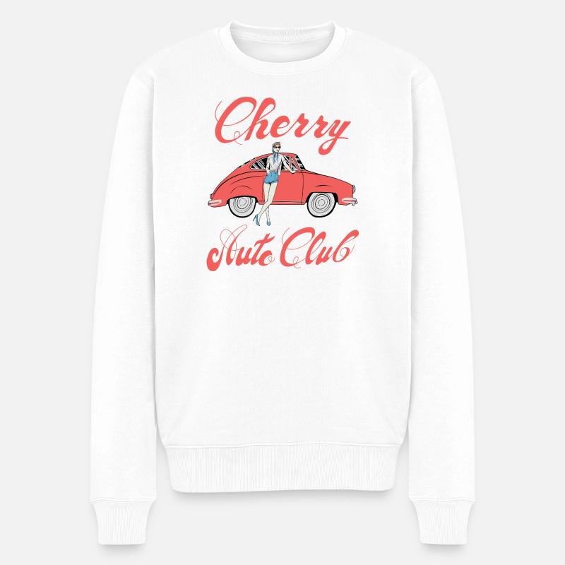 Cherry Auto Club - Männer Premium Bio Pullover - Weiß