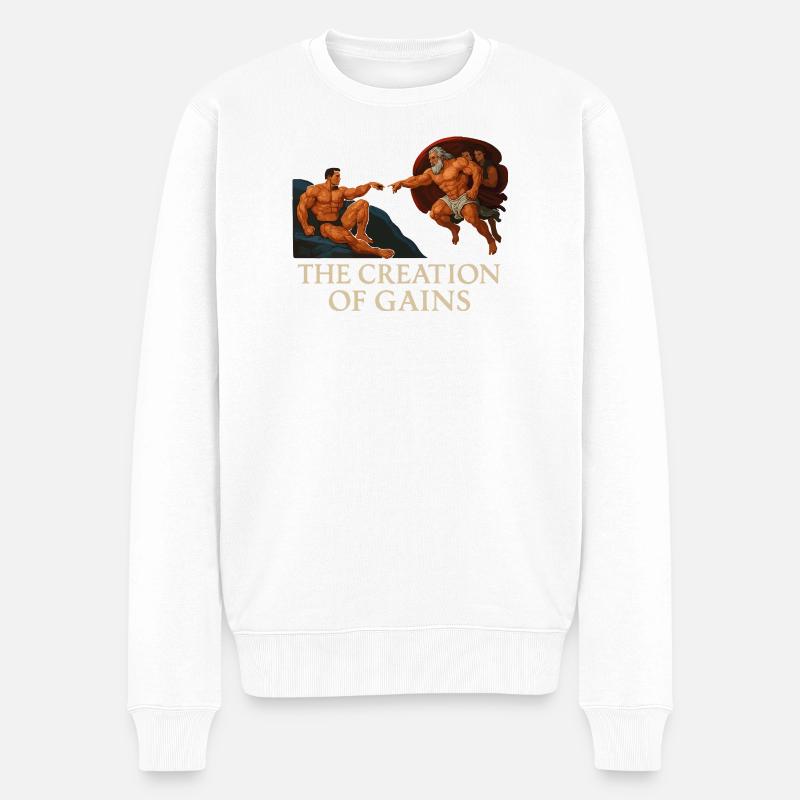Die Schaffung von Gewinnen - Männer Premium Bio Pullover - Weiß