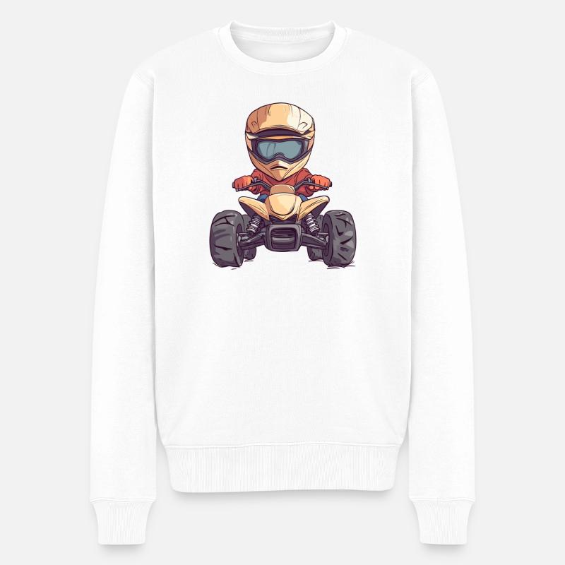 Quad Abenteuer Kind Helmdesign - Männer Premium Bio Pullover - Weiß